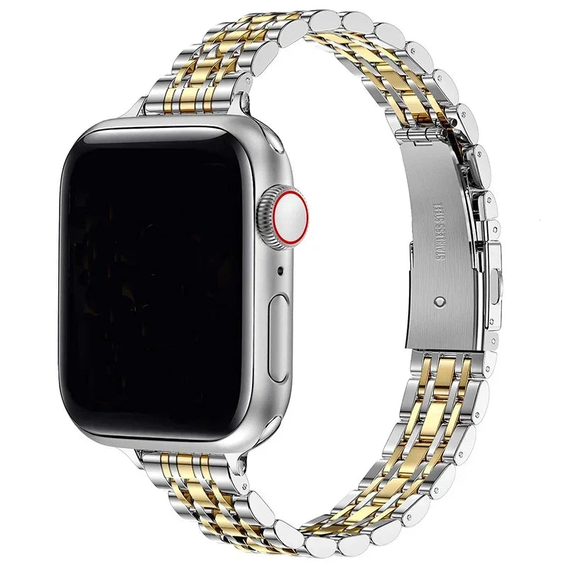 Stainless Steel Strap For Apple Watch Ultra 2 Band 49mm 42mm 44mm Metal Bracelet iWatch Series 9 8 7 6 SE 5 4 3 Women 45mm 41mm