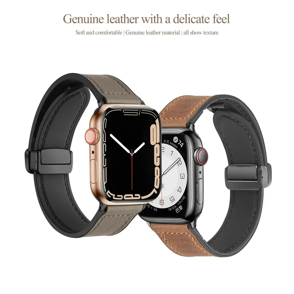 Silicone and Leather band For Apple Watch