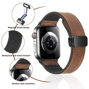 Silicone and Leather band For Apple Watch